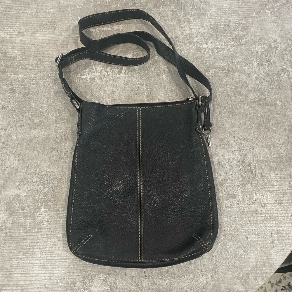 Fossil Black Leather Crossbody Bag